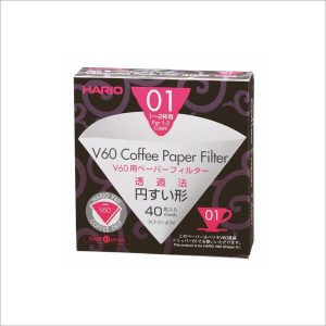 Hario V60 Paper Filter 01 Dripper 40 Sheets - Bleached